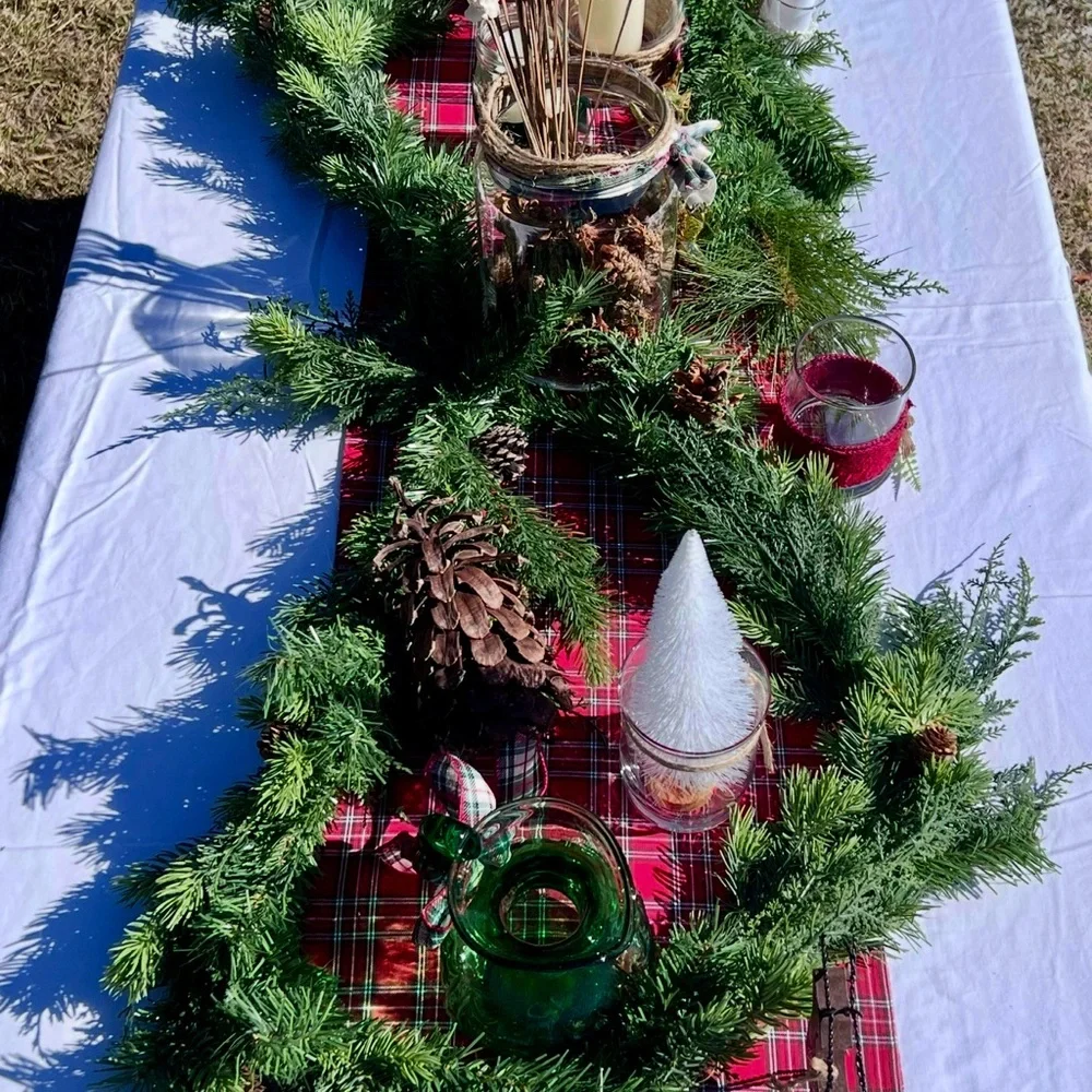 Festive Red, Gold and Green Holiday Table‎ Centerpiece Decorative Bundle